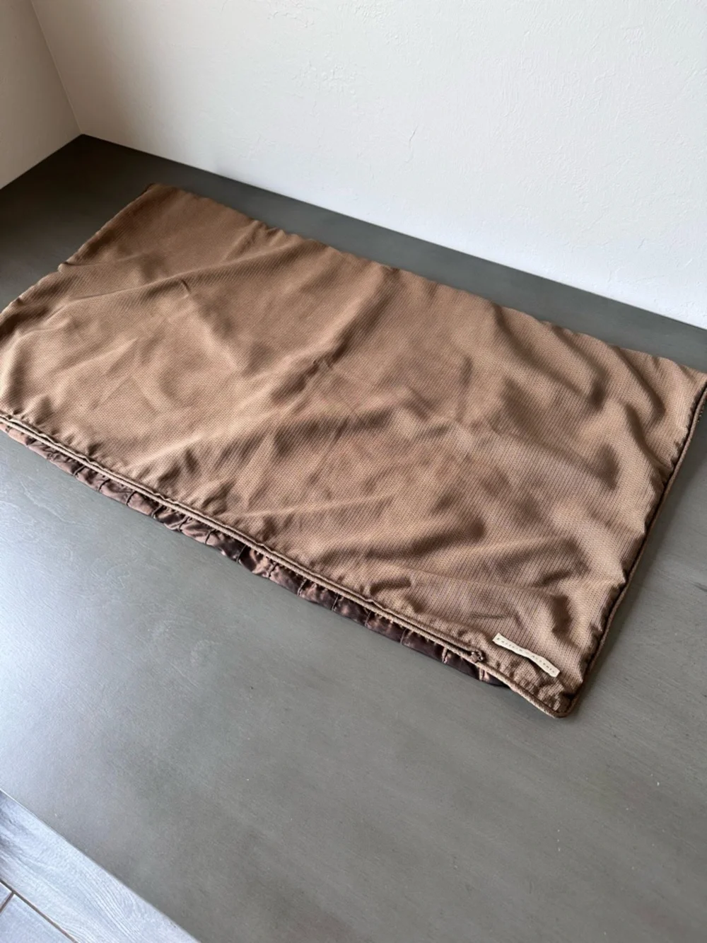 Eastern Accents 36x20 King Pillow Cover Brown Silk Embroidered Flap Overlay Lux